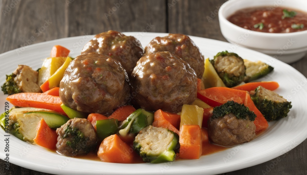  Deliciously balanced meal with meatballs and a medley of vegetables