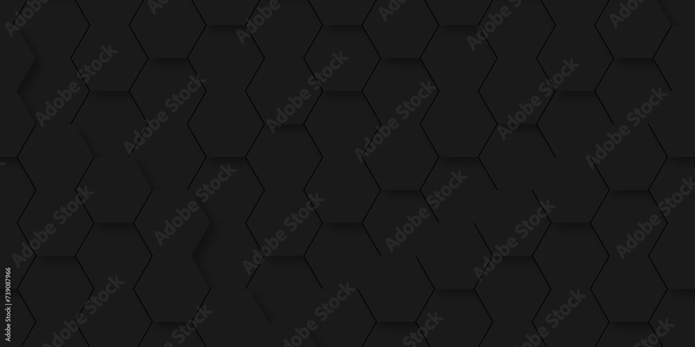 Abstract modern dark black grid 3d Hexagonal structure futuristic background. Modern minimal Embossed Hexagon , honeycomb white Background ,light and shadow ,Vector design wallpaper. Abstract modern dark black grid 3d Hexagonal structure futuristic background. Modern minimal Embossed Hexagon , honeycomb white Background ,light and shadow ,Vector design wallpaper.