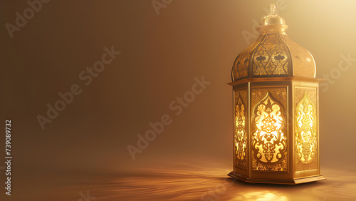 Islamic Ramadan Kareem background with copy space area. Arabic lantern 