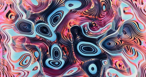 Abstract art. Liquid swirl marble texture background. 3D rendering.