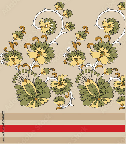 seamless vector paisley  design on background