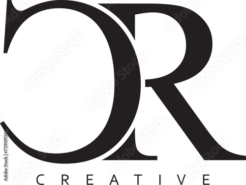 CR  letter modern logo. RC vector design