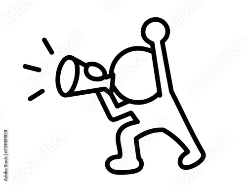 person with megaphone