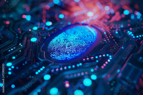 A close up of a fingerprint on a circuit board