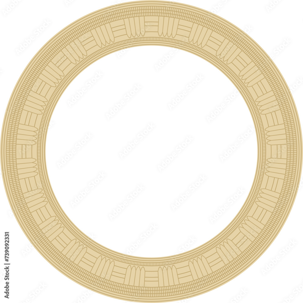 Vector golden round Egyptian ornament. Endless Circle, Ring of Ancient Egypt. Geometric African frame.. Vector golden round Egyptian ornament. Endless Circle, Ring of Ancient Egypt. Geometric African frame..