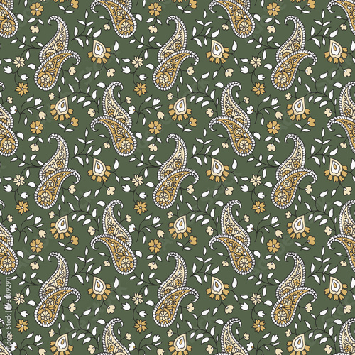 seamless vector paisley  design on background