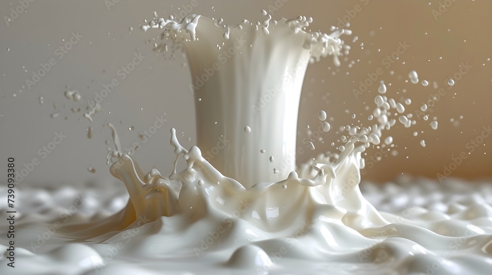 High-Resolution Close-Up of a Milk Splash High-Resolution Close-Up of a Milk Splash