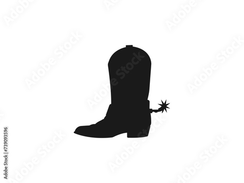 Silhouette symbol of Cowboy boots icon set. retro western fashion boot illustration. silhouettes icon can be used for web and mobile, apps. Black vector silhouette isolated on white background.