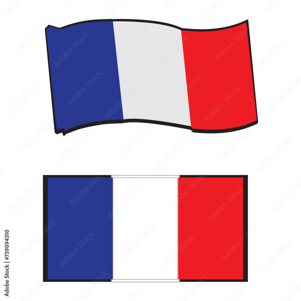 vectors illustration icon of the flag of France vectors illustration icon of the flag of France