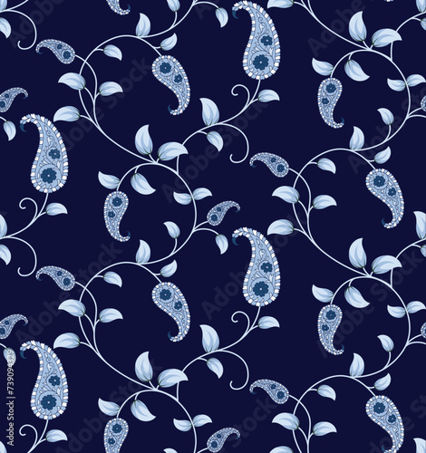 seamless vector paisley  design on background