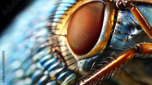 An extreme sharp and detailed microscopic close up of the compound eye of a horse fly taken with microscope objective © Elchin Abilov