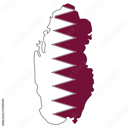 vectors illustration qatar country map icon symbol design
