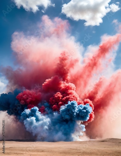 Blue-red explosion