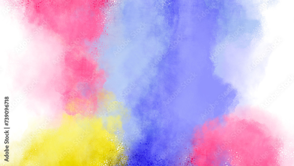 Blue, Yellow, Pink, Kids, Happy, Rainbow watercolor background