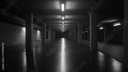 Empty underground parking for cars