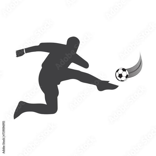 person kicking ball icon vector illustration symbol design