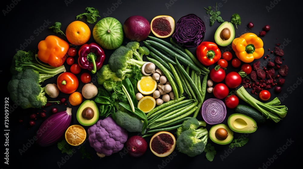 Creative layout made of green peas, cabbage, sweet potato, avocado, tomato, onion, beetroot, pepper, aubergine, artichoke, broccoli and cucumber on the white background.. Flat lay. Food concept.