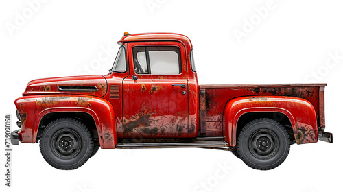 old red truck on a transparent background