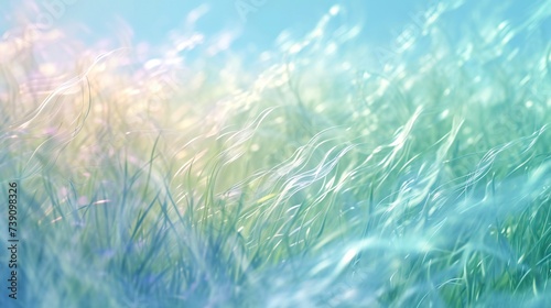 Soft Meadow Dance: Cinematic grass tufts gently sway in a short and soothing ballet of soft colors and waves.