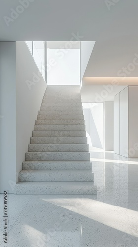 White background modern Home Stairs simple Design. © Suwanlee