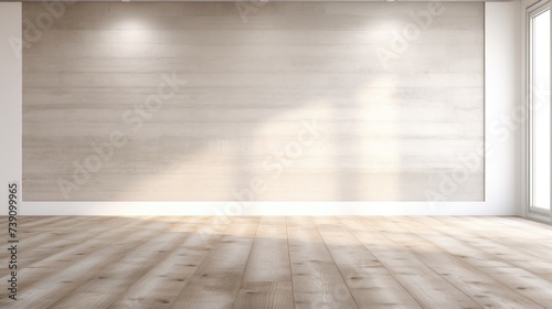 wood floor with white wall for present product