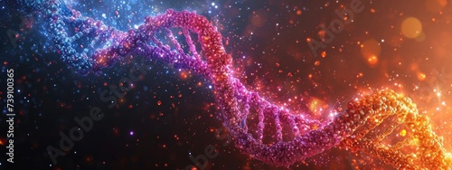 DNA gene background science helix cell genetic medical biotechnology biology bio. Technology gene DNA abstract molecule medicine blue 3D background research digital futuristic human concept health photo