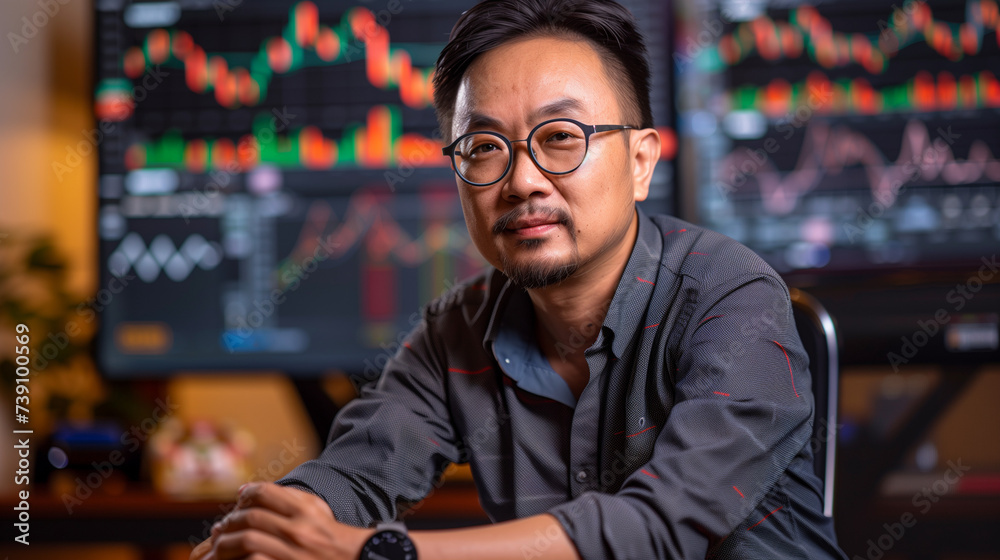 Fototapeta premium business man trading