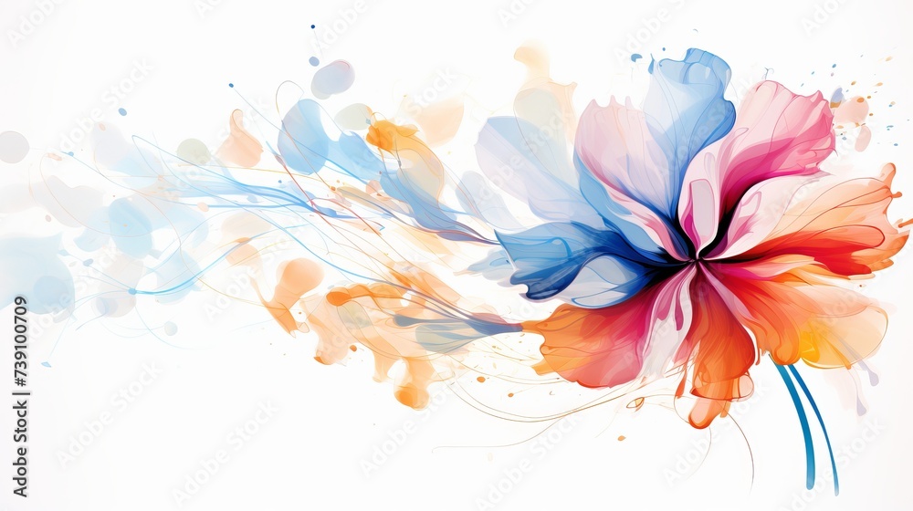 Painted abstract flower on a white background Painted abstract flower on a white background