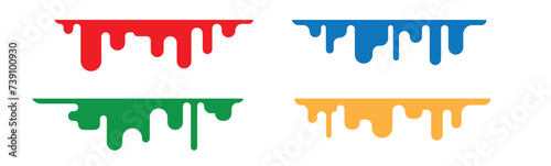 melting paint on white background	