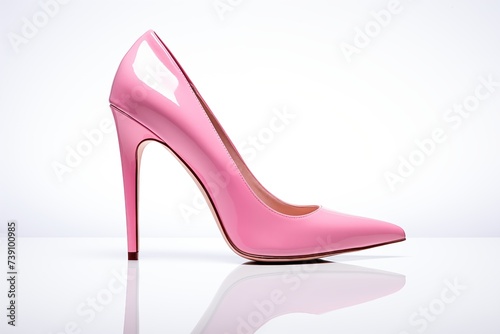pink high heels isolated on white.