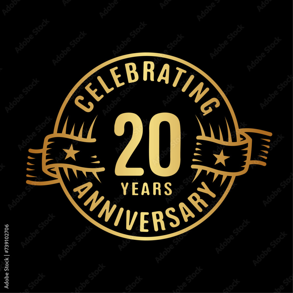 20 years logo design template. 20th anniversary vector and illustration.