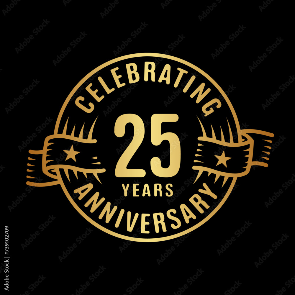 25 years logo design template. 25th anniversary vector and illustration.