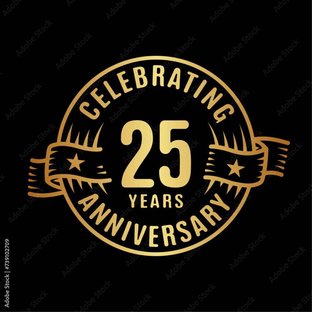 25 years logo design template. 25th anniversary vector and illustration. 25 years logo design template. 25th anniversary vector and illustration.