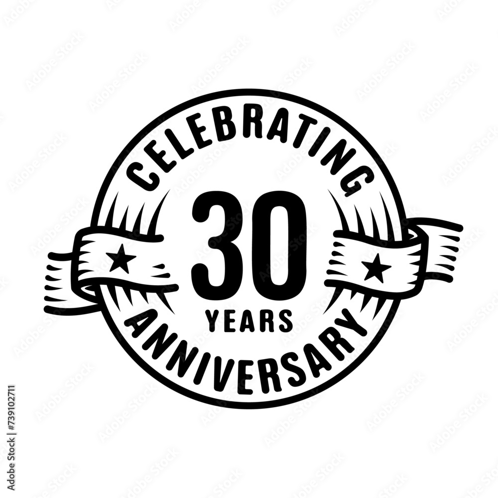 30 years logo design template. 30th anniversary vector and illustration.