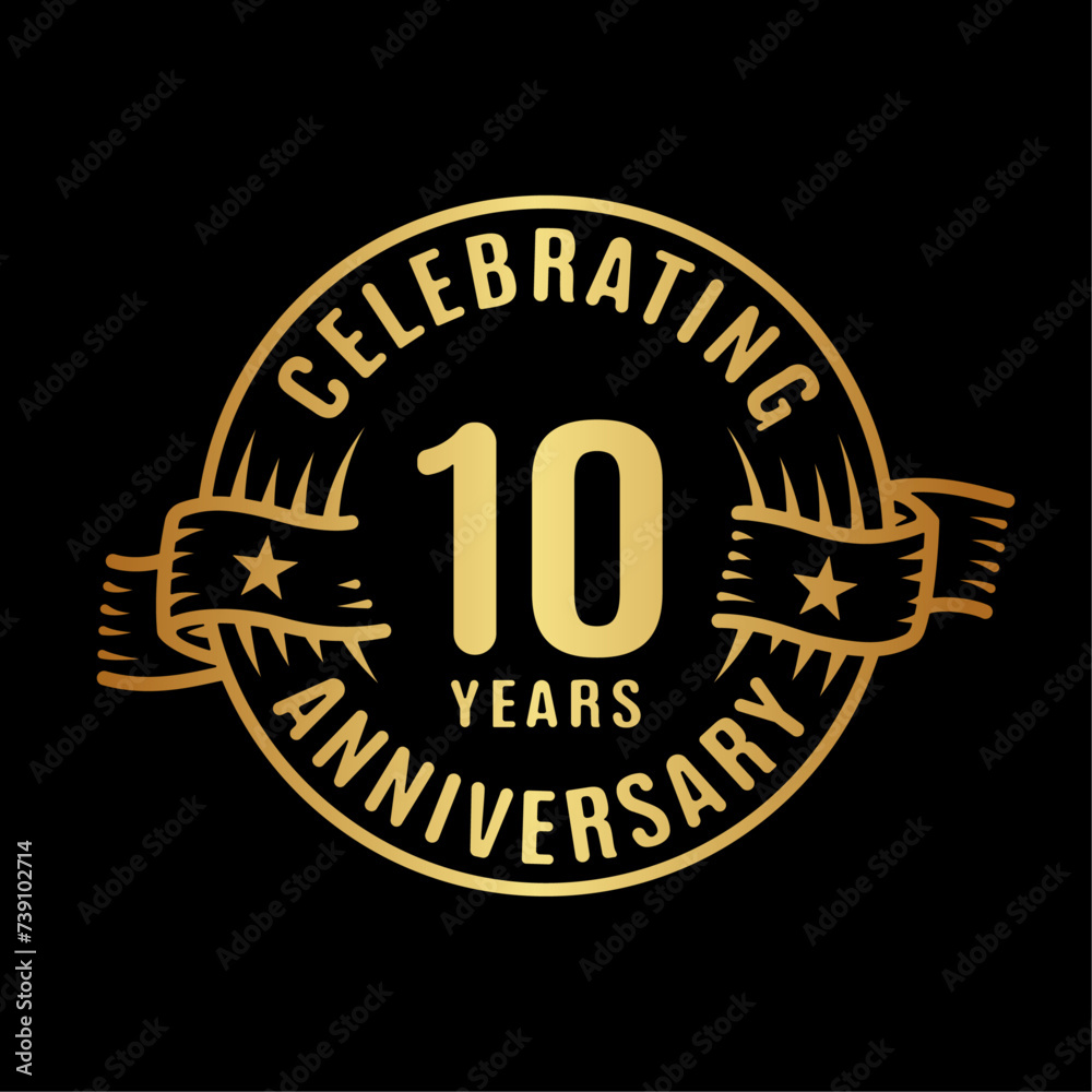 10 years logo design template. 10th anniversary vector and illustration.