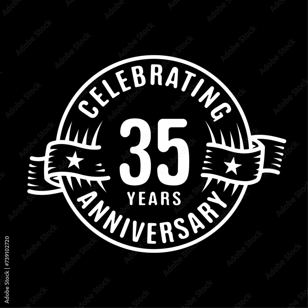 Fototapeta premium 35 years logo design template. 35th anniversary vector and illustration.