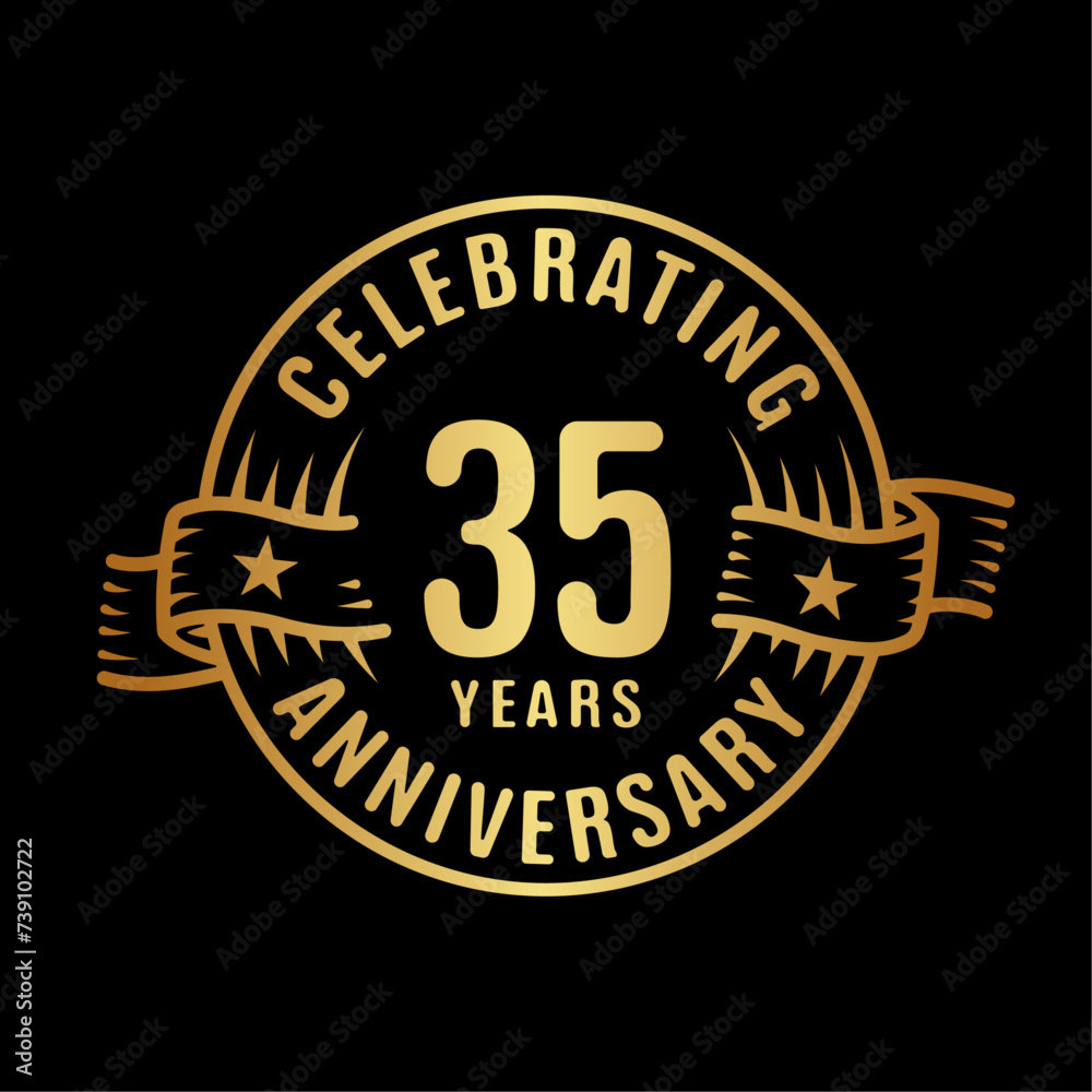 35 years logo design template. 35th anniversary vector and illustration.