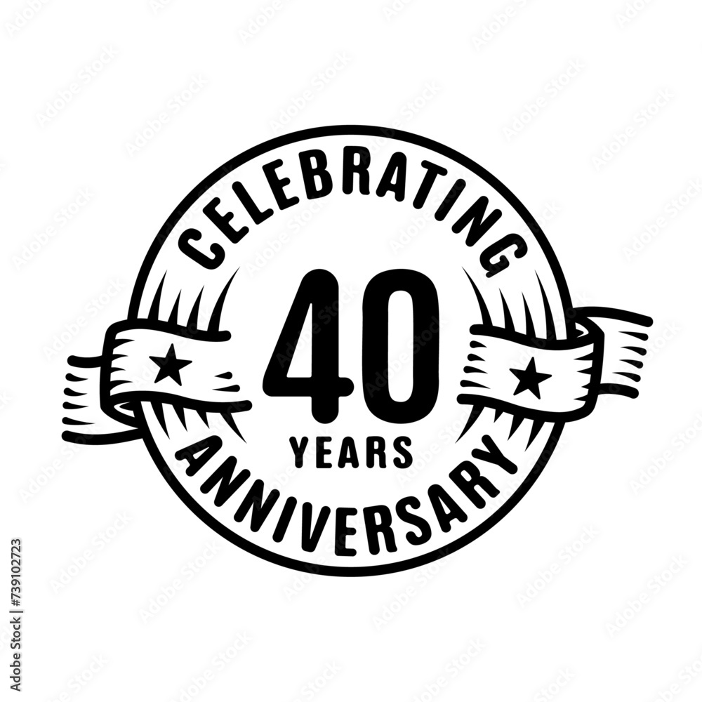 Fototapeta premium 40 years logo design template. 40th anniversary vector and illustration.