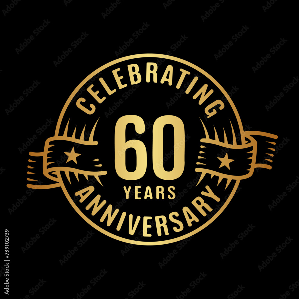 60 years logo design template. 60th anniversary vector and illustration.