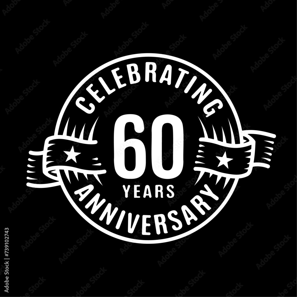 60 years logo design template. 60th anniversary vector and illustration.