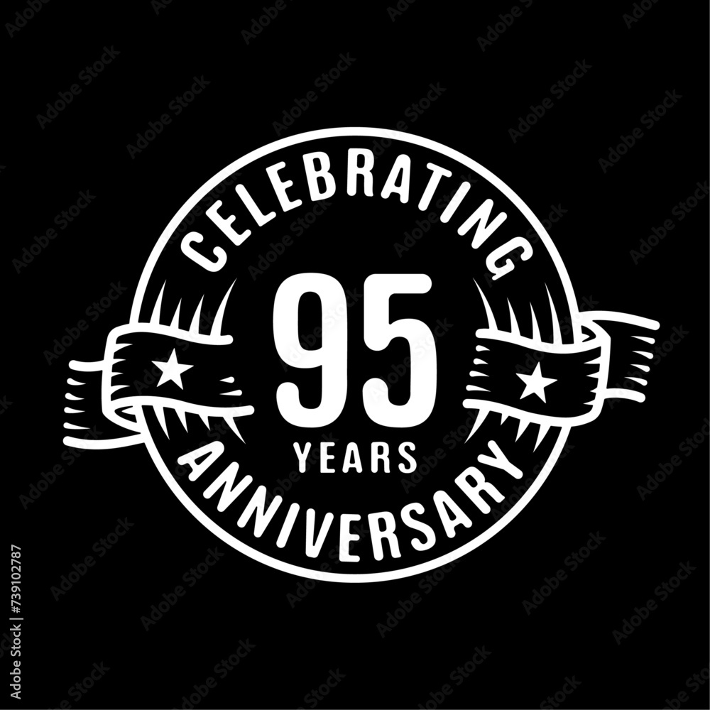 95 years logo design template. 95th anniversary vector and illustration.