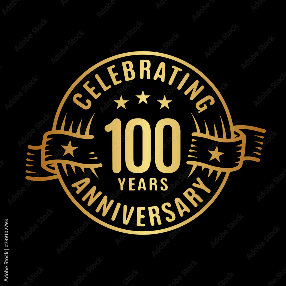 100 years logo design template. 100th anniversary vector and illustration.