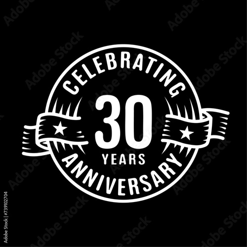 30 years logo design template. 30th anniversary vector and illustration.