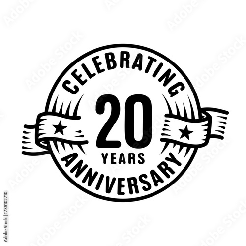 20 years logo design template. 20th anniversary vector and illustration.