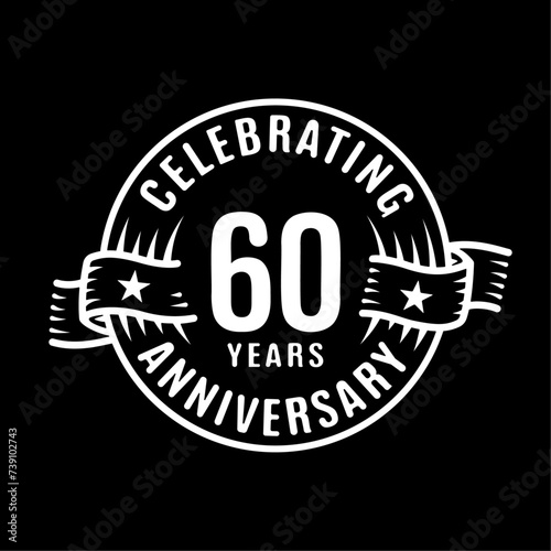 60 years logo design template. 60th anniversary vector and illustration.