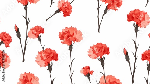 Seamless pattern of carnations Minimalist abstract floral pattern Ideal for textile design