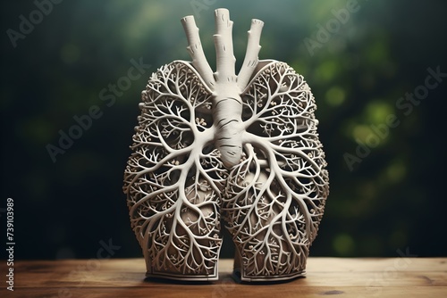 A closeup of human lungs symbolizing the respiratory system and medical treatment. Concept Medical Illustration, Respiratory System, Closeup Image, Human Anatomy, Treatment Concept