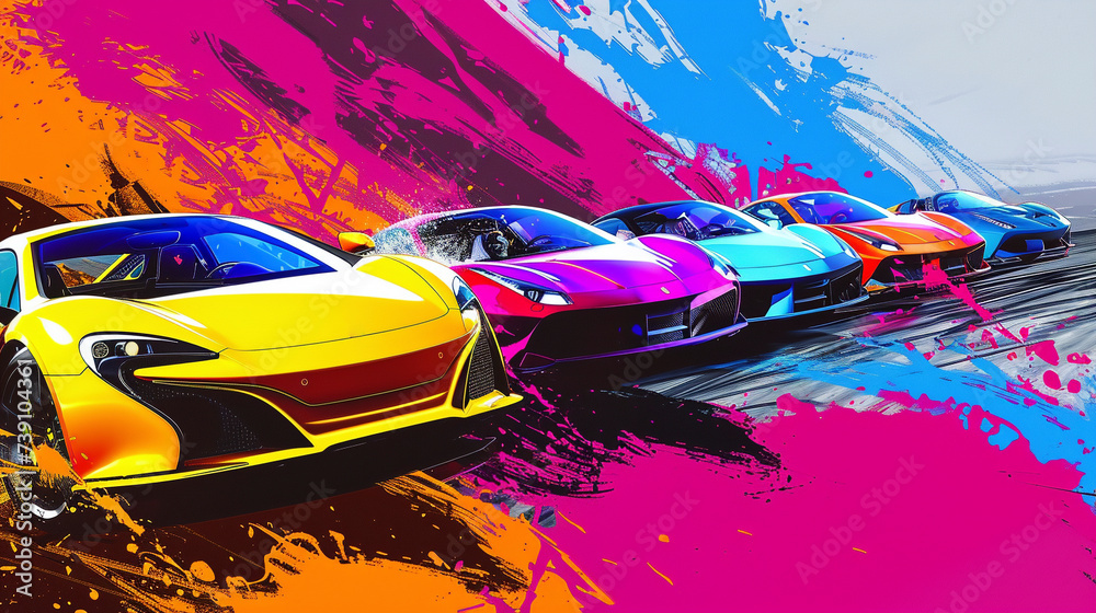 Automotive excellence sports cars in bold pop colors