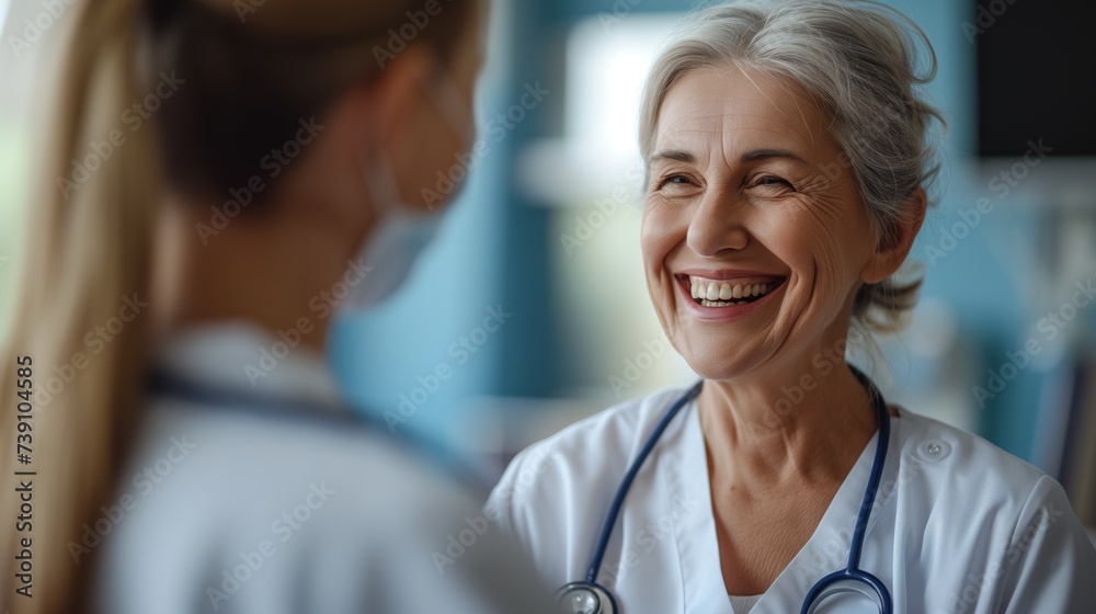 Senior doctor talking to patient, diagnose. Senior doctor talking to patient, diagnose.