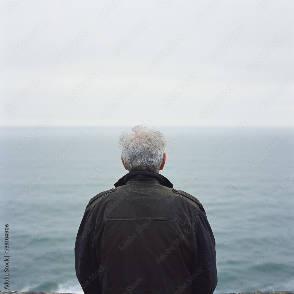 Fototapeta premium senior person watching the sea